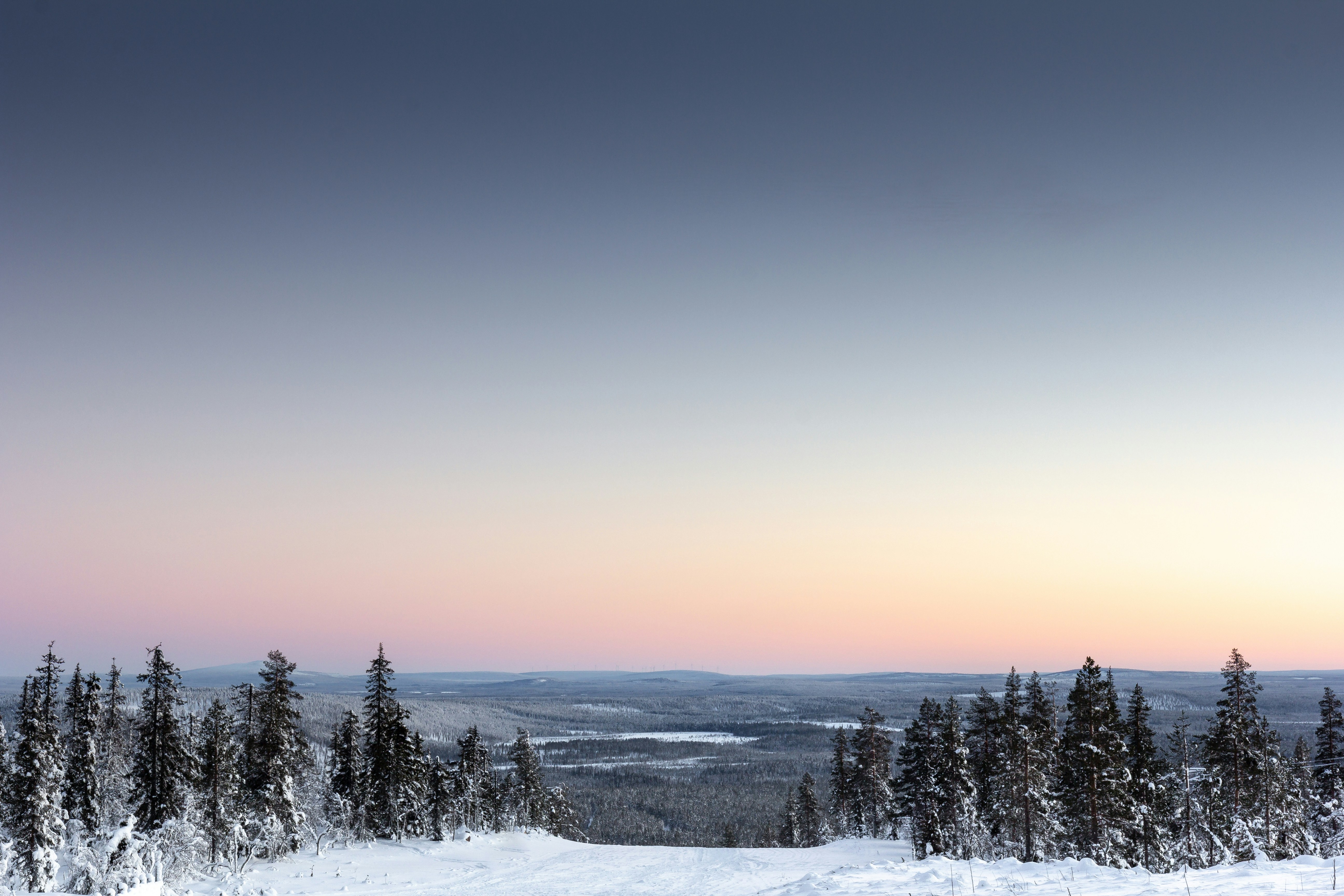 Paysage hivernal en Laponie